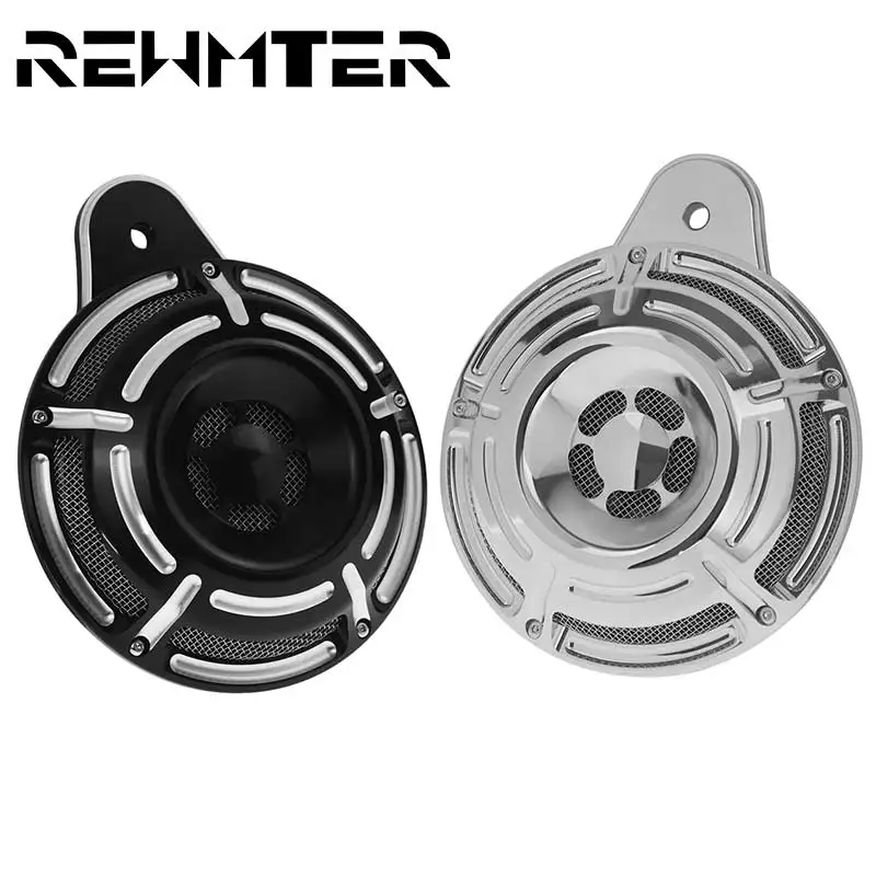 

Motorcycle Horn Cover Slot Track Billet Motorcycle Horn Cover For Harley 91-up Big Twin Black Chrome Motorcycle