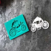 princess carriage fondant cake silicone mould chocolate biscuits molds candy cooking baking wedding decorating tools aouke