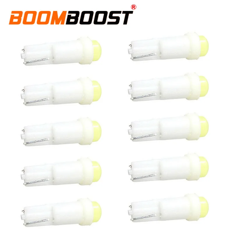 10 штук 12 V желтый/синий/зеленый/красный/белый T5 1 со светодиодом Cob приборной