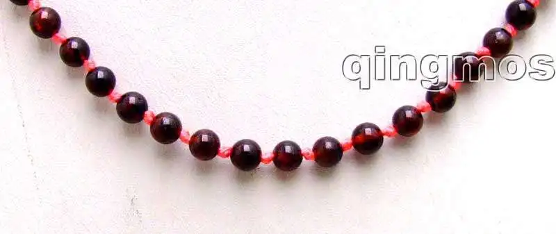 

SALE Small 4-5mm Round High quality natural garnet Beads 18" necklace -nec5786 Wholesale/retail Free shipping