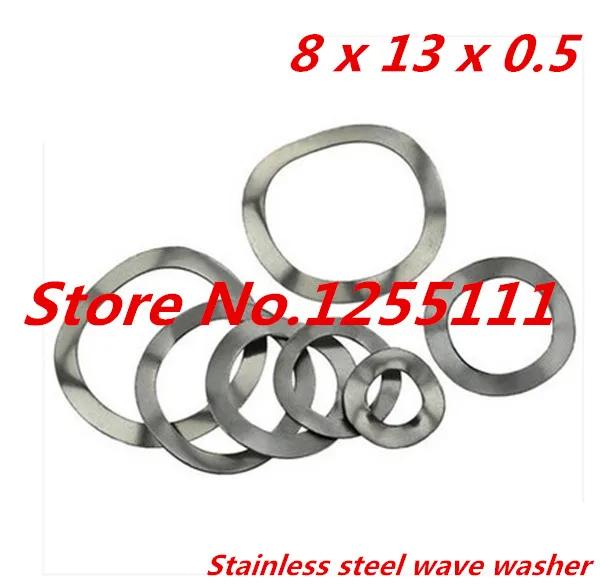

50pcs/lot 8 x 13 stainless steel 304 Spring Wave Washer thickness 0.5mm