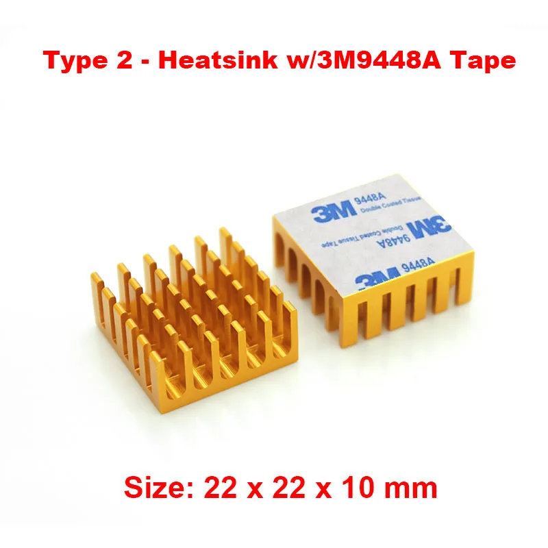 22X22X10 w 3M9448A En-Labs 5 шт. алюминиевый радиатор 22x22x10 мм электронный чип охлаждения радиатора кулер маршрутизатор, IC MOSFET SCR, 1 Вт Светодиодный теплоотвод - Цвет лезвия: 22X22X10 w 3M9448A