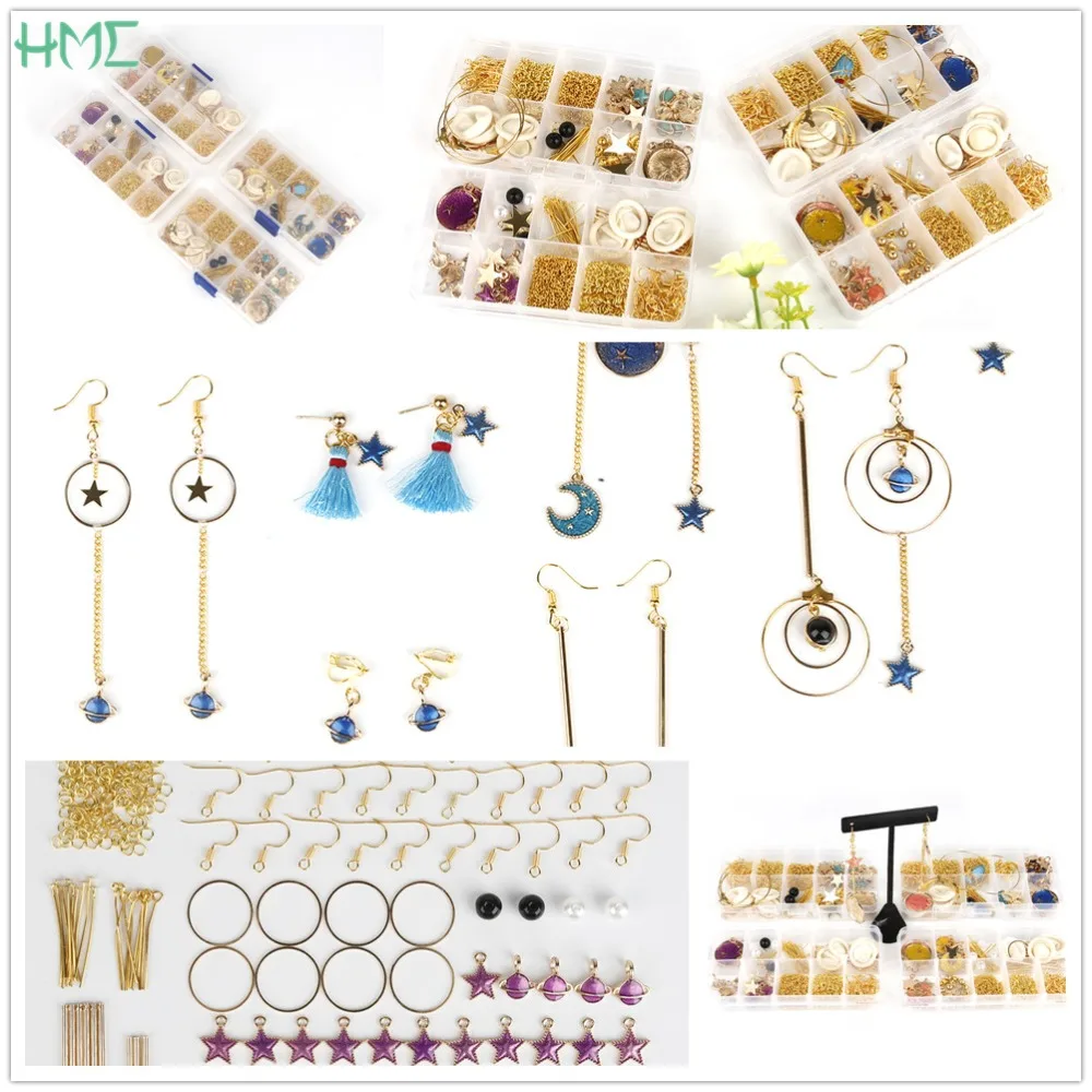 1 Набор коробок с кисточками эмалированные подвески серьги крючки застежки петли