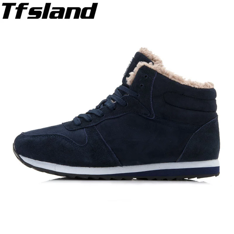 Женские и мужские теплые зимние ботинки из флока плюшевые ботильоны зимняя обувь