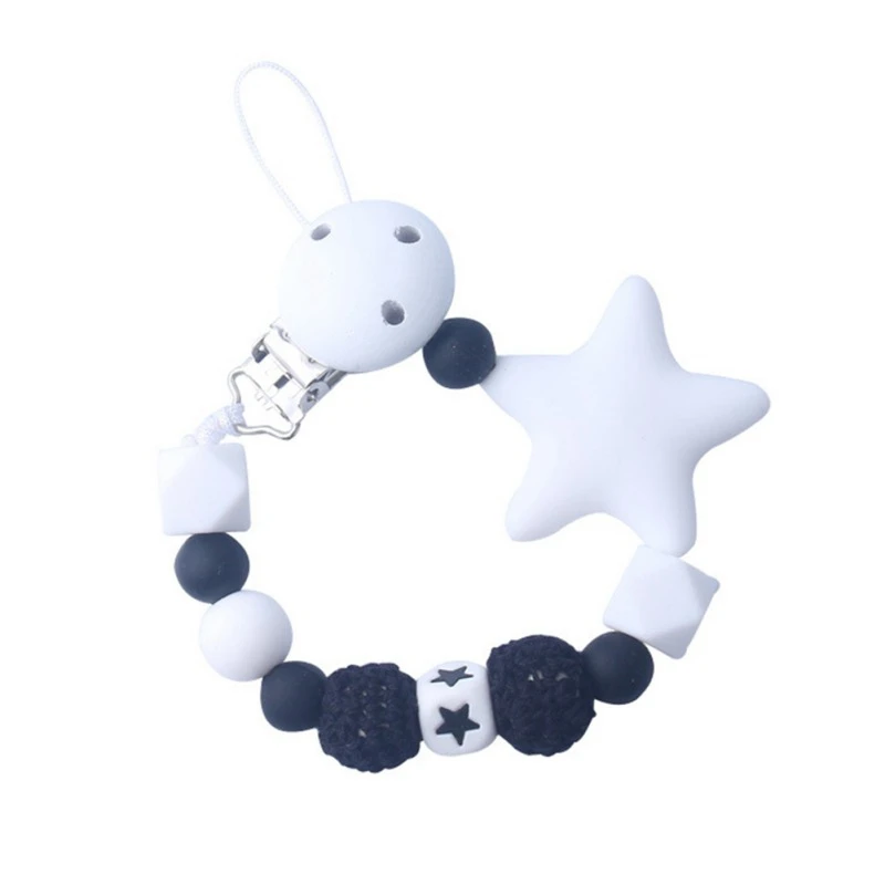 Милый однотонный детский силиконовый держатель для соски в форме звезды ниппель