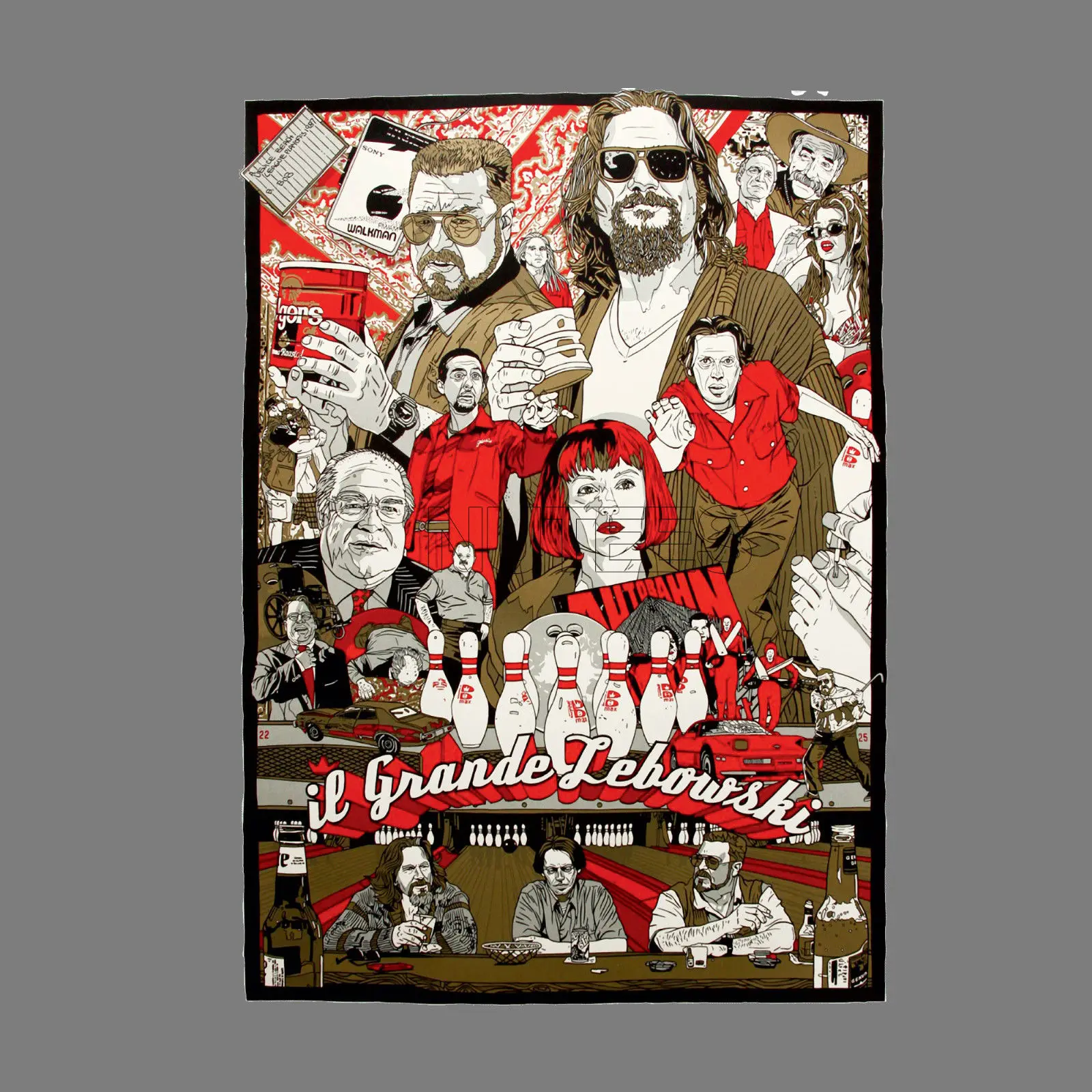 Мужская футболка с надписью Big Lebowski IL GRANDE LEBOWSKI The Dude S-XXL Повседневная унисекс |