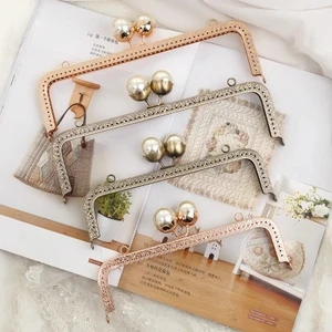 Пять штук, Большая Жемчужная застежка с шариком, металлическая рамка для кошелька, шитье кошелька, ручка для сумки Obag, ручная работа, Новая рамка для кошелька