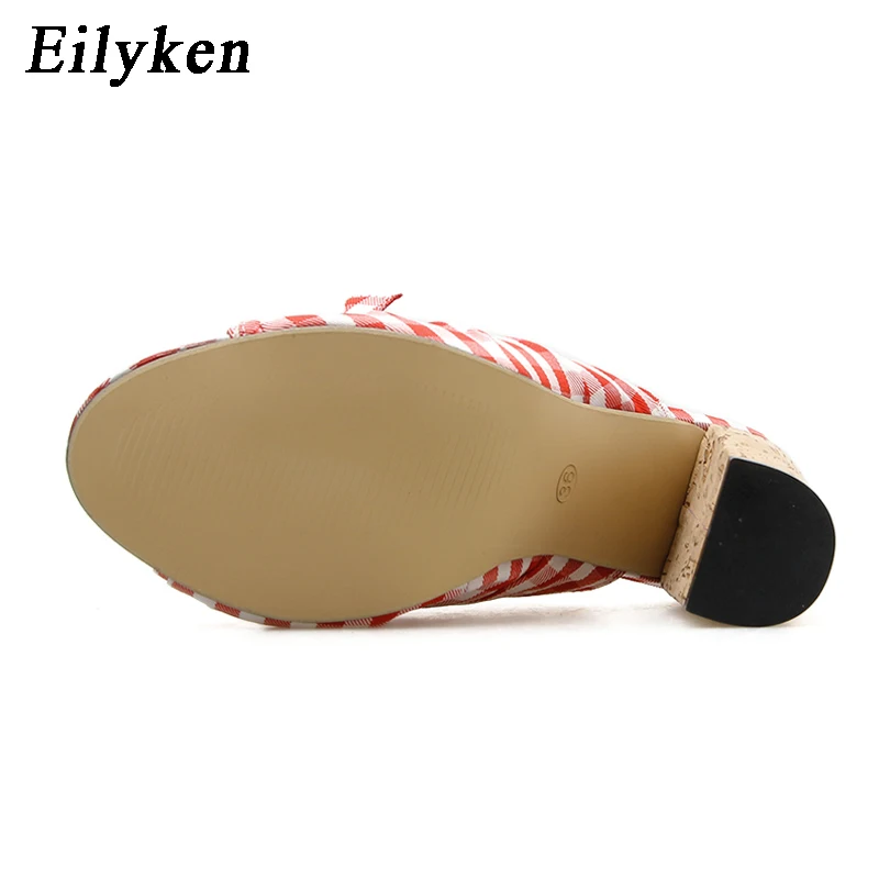 Eilyken/Коллекция 2021 года Модные женские шлепанцы Босоножки в шотландском стиле на