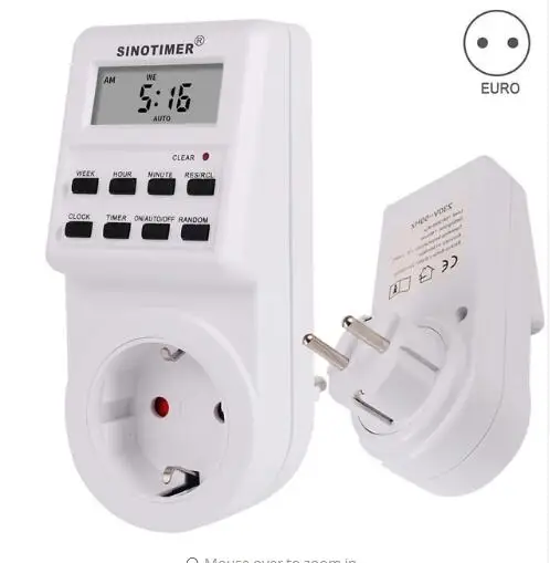 EU plug Вилка США цифровой Еженедельный Программируемый Электрический настенный разъем питания таймер розетка выключатель времени часы 110 В переменного тока - Цвет: EU plug