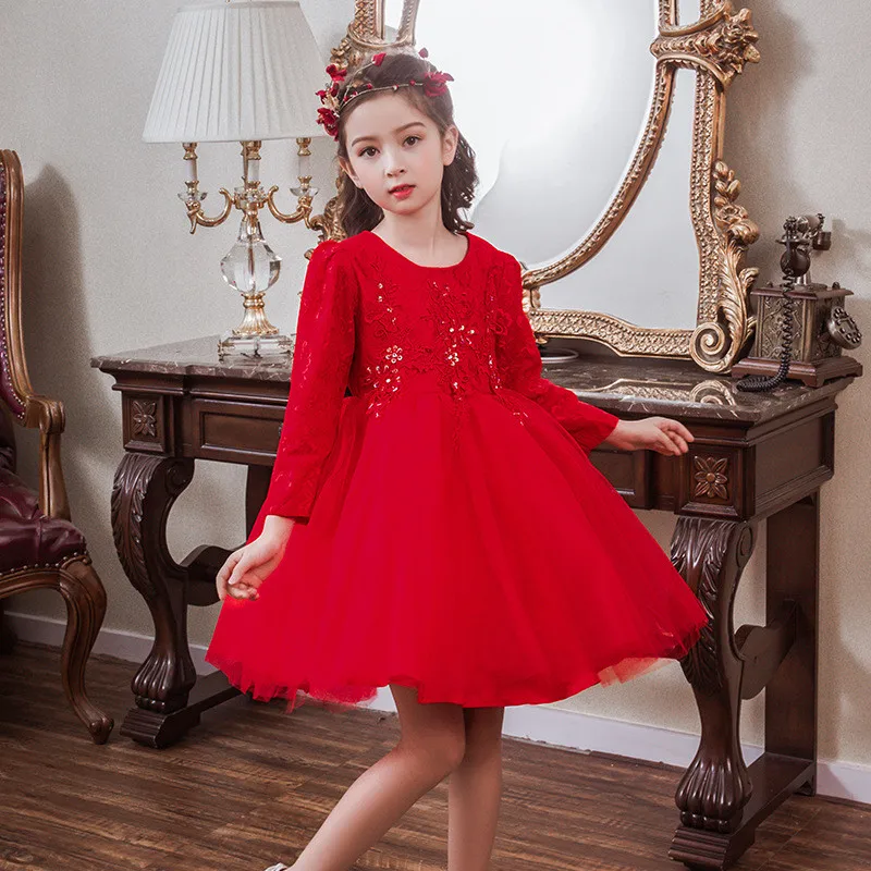 Свадебные Платья с цветочным узором для девочек кружевные пышные платья