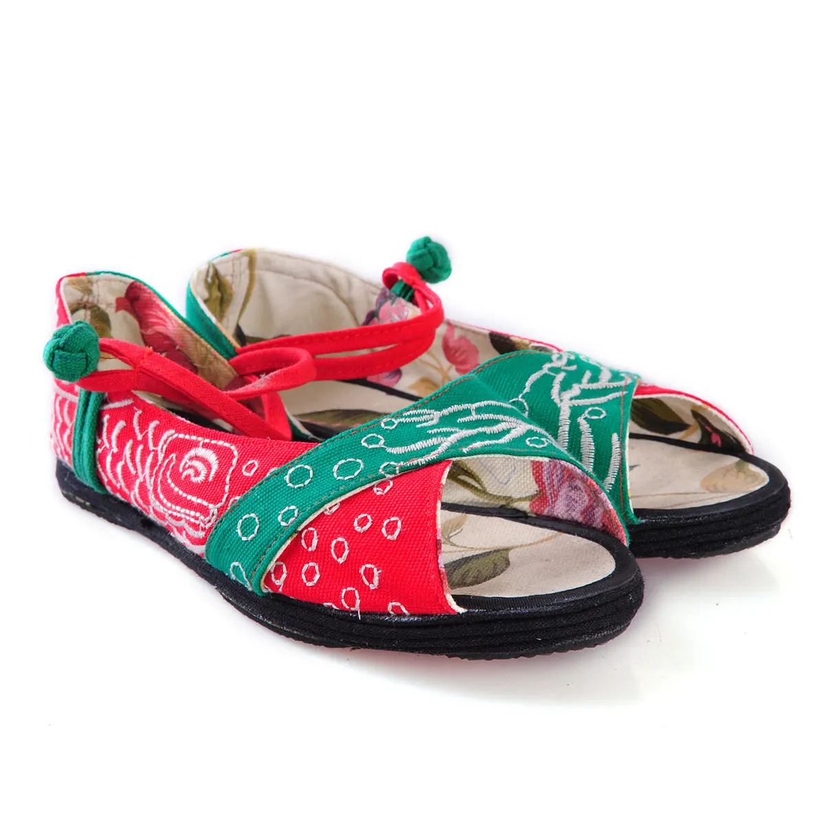 2012 summer chinese national style trend vintage fabric traditional cotton-made shoes embroidered sandals multi-layered women's | Обувь