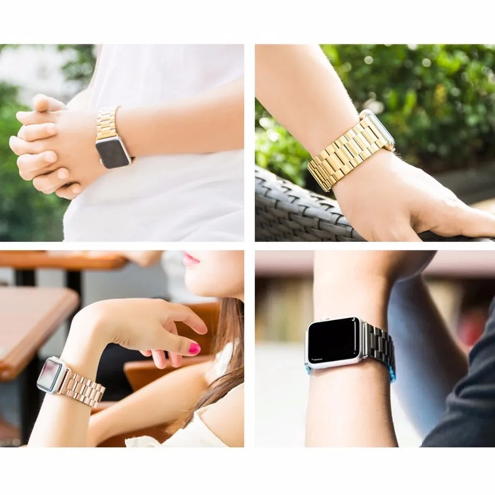 Ремешок из нержавеющей стали для Apple Watch band 44 мм 40 браслет iwatch series 6 5 4 3 42 38