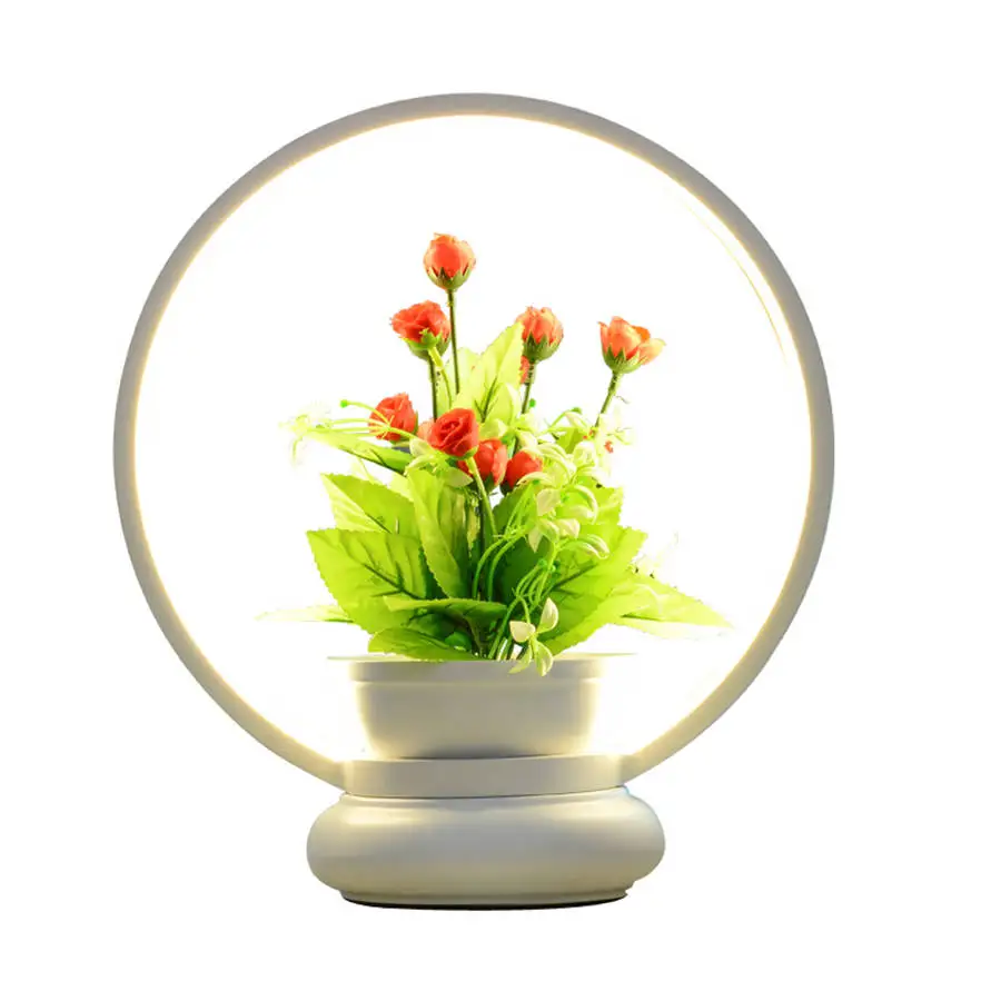 nordic teenage Artificial flower led table lamp for living room cafe romantic home deco bedroom modern creative light | Лампы и