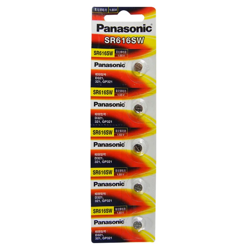 100pcs/lot Panasonic SR616SW 321 Silver Oxide D321 GP321 1.55V Button Coin Cell Battery Batteries 6.8mm*1.6mm Made in Japan | Электроника