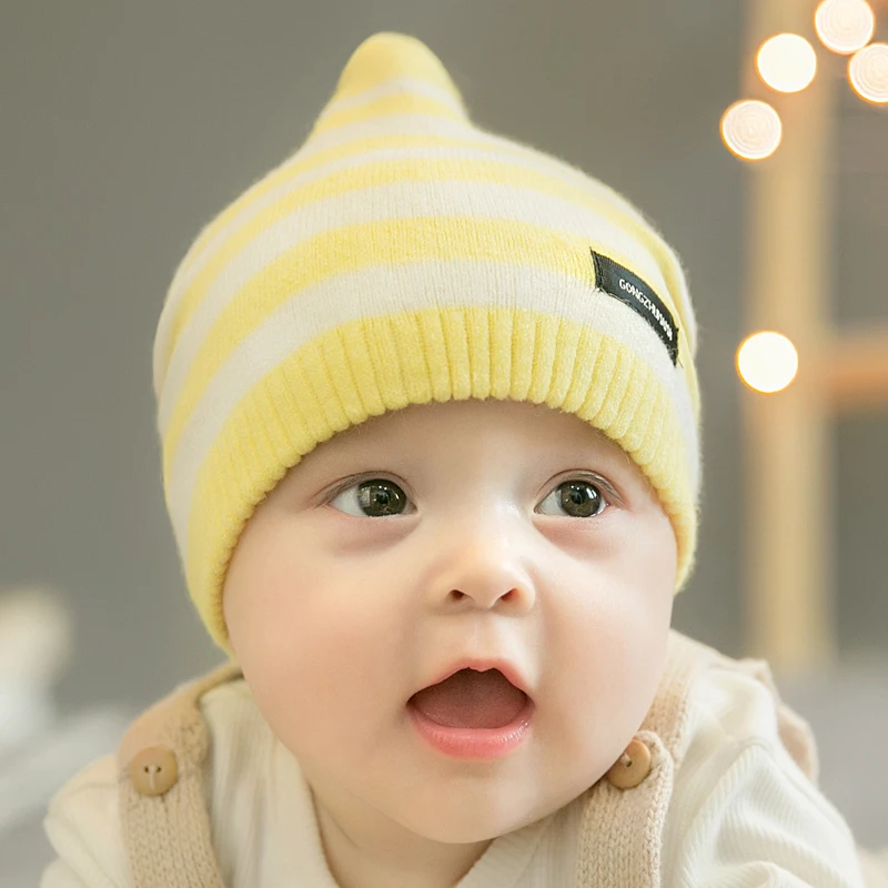 CieiK Newborn Photography Props Soft Baby Hat Warm Children Winter Cap Boys Girls beanie Infant Striped Muts Accessories | Детская