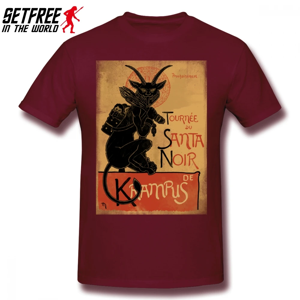 Merry Krampus для мужчин футболка мода случайный 4XL 5XL 6XL хлопок короткий рукав на заказ Забавные футболки - Цвет: Коричневый
