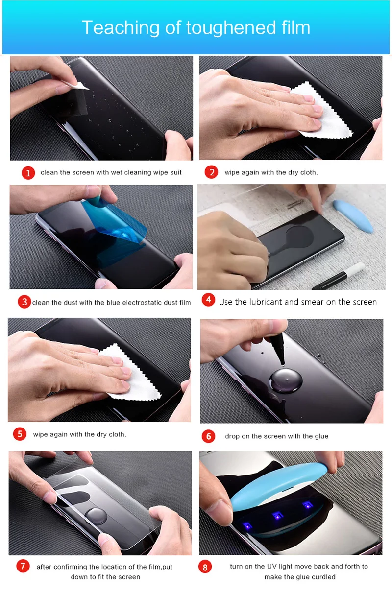 5D УФ жидкое закаленное стекло с полным клеем для samsung Galaxy Note 10 9 8 S8 S9 S10 Plus S10e S7 edge защитный чехол для экрана