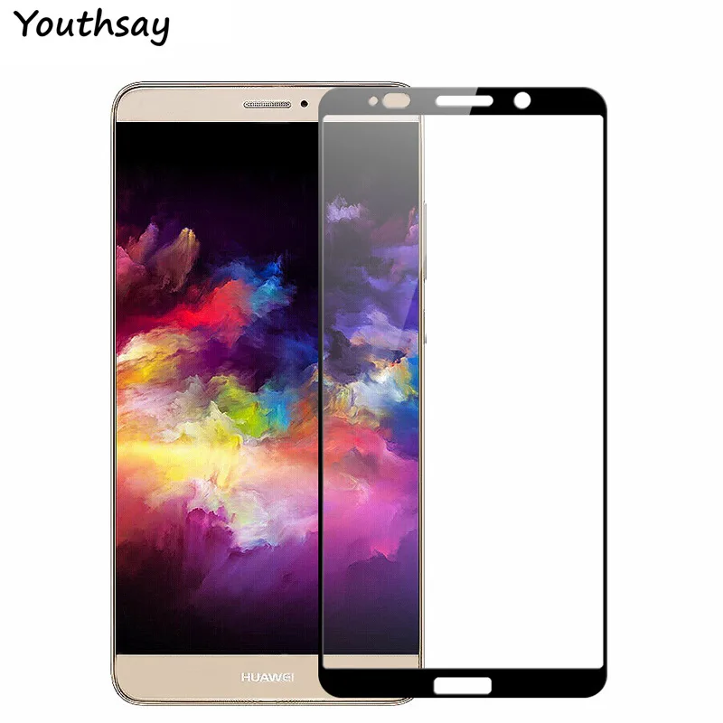 Protector de pantalla de tel&eacute;fono para Huawei Mate 10, cristal templado con pegamento completo, 2 unidades-0