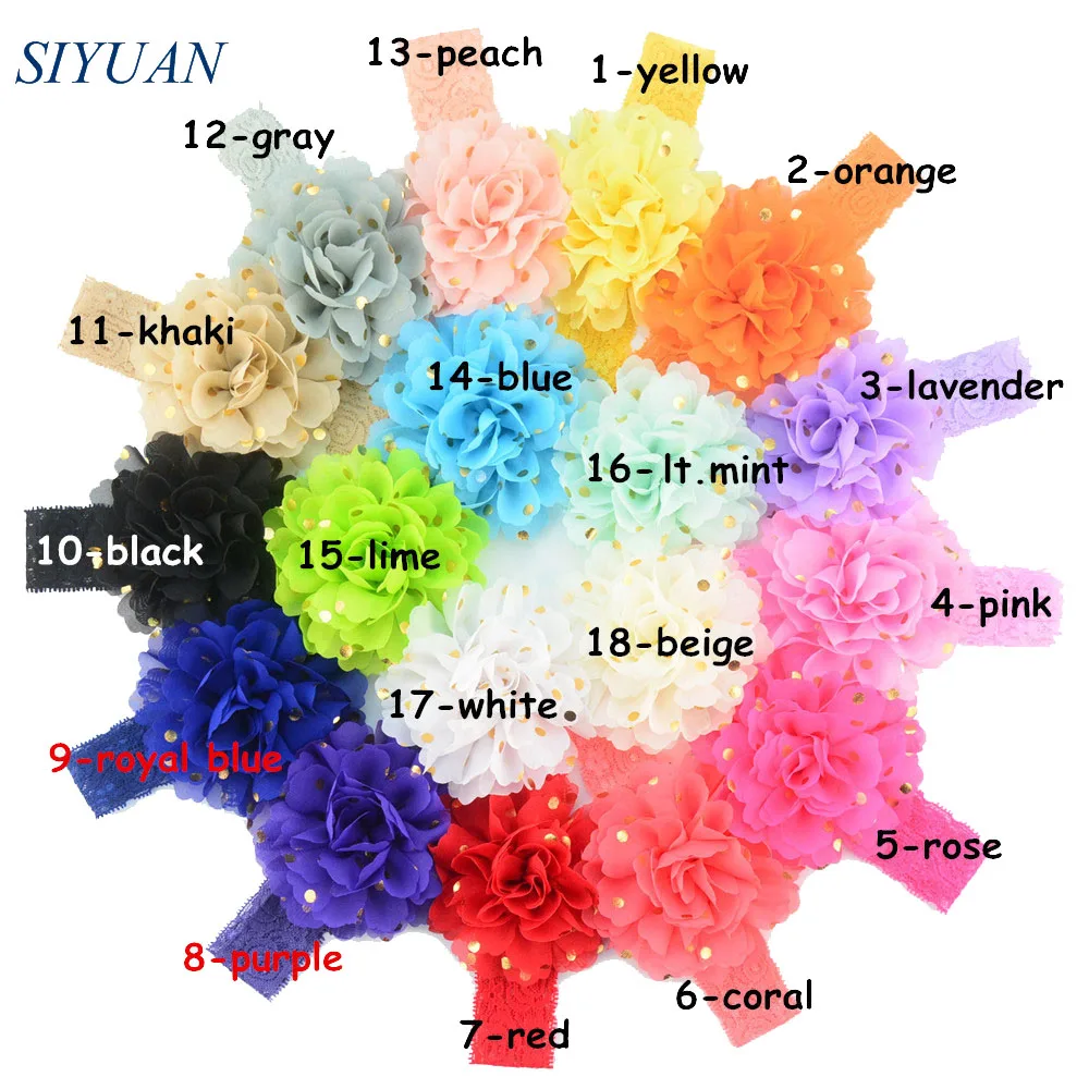 Оптовая продажа 100 шт./лот эластичная Кружевная повязка на голову с 10 0 см Золотой