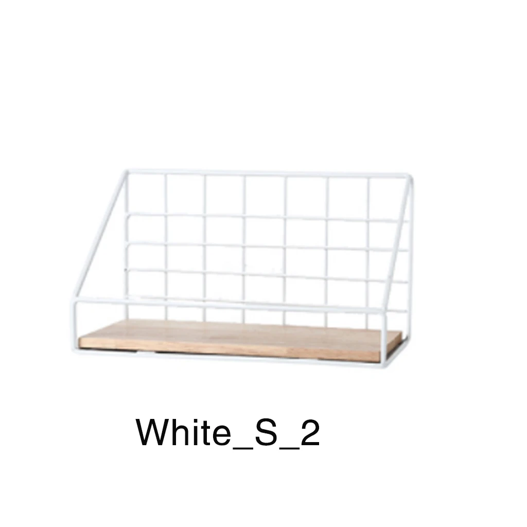 White S 2 Полка для хранения, деревянная железная настенная полка, органайзер для гостиной, спальни, домашний декор, детская комната, ванная комната, стеллажи для хранения - Color: White S 2