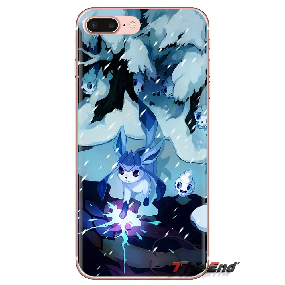 Мягкая сумка чехол с милым мультяшным Аниме Покемон glaceon для Huawei G7 G8 P7 P8 P9 P10 P20 P30 Lite