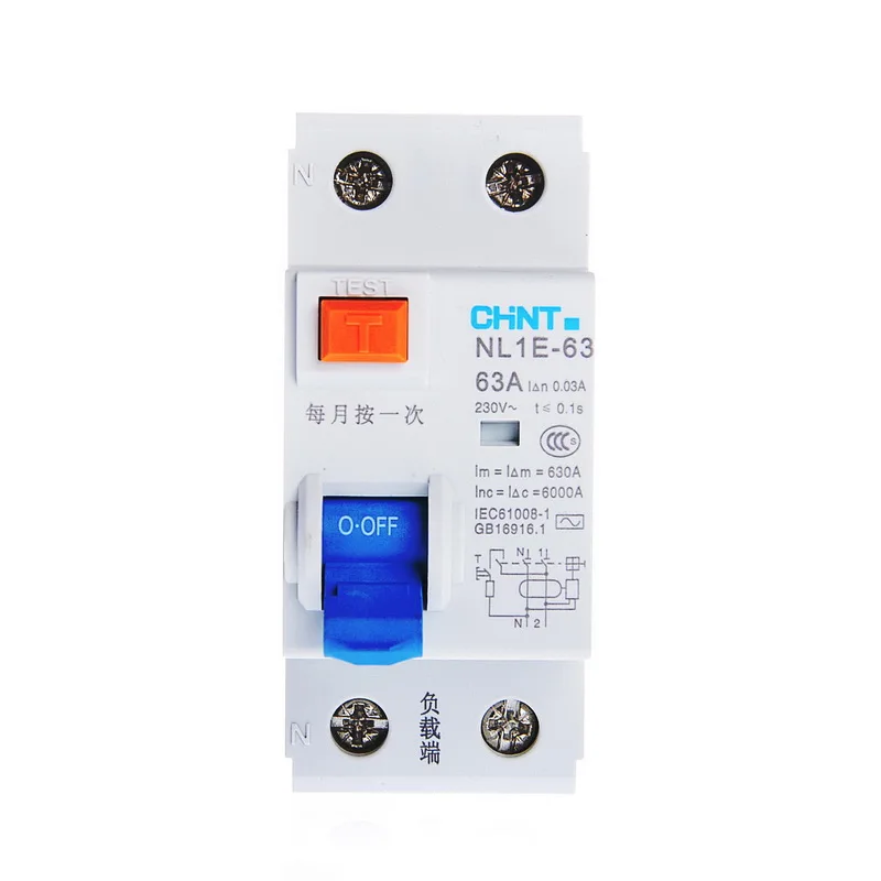 CHINT NL1E-63 1P+ N 2P 63A 40A 25A 30MA RCCB 50 Гц/60 Гц Электронный электрический выключатель утечки защита от остаточного тока