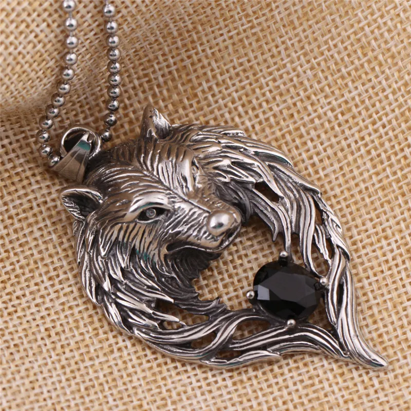 ZORCVENS New Hot Necklace Wholesale Fashion stainless steel Punk Jewelry Wolf Pendant Head | Украшения и аксессуары