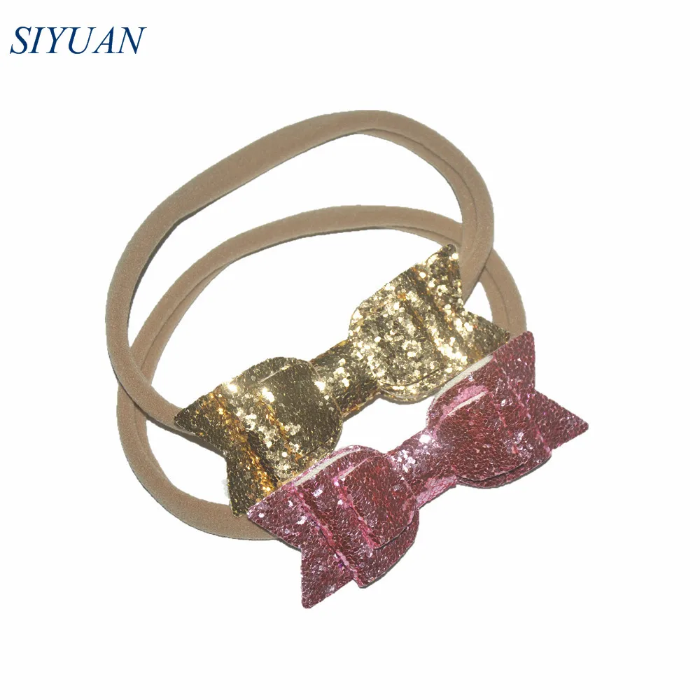 Повязка на голову детская 32 шт./лот шикарная нейлоновая 3-слойная с блестящим