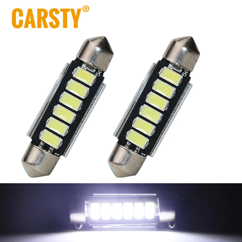 Carsty 2 шт автомобилей Светодиодный C5W C10W Лампа Белый CAN шина плафон 6SMD 5630 31 мм 41 12 V