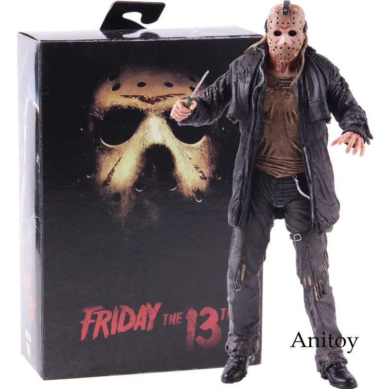A with retail box NECA Friday the 13th Jason Voorhees фигурка 2009 Делюкс издание ПВХ Ужасы коллекционные вещи модель игрушки - Цвет: A with retail box