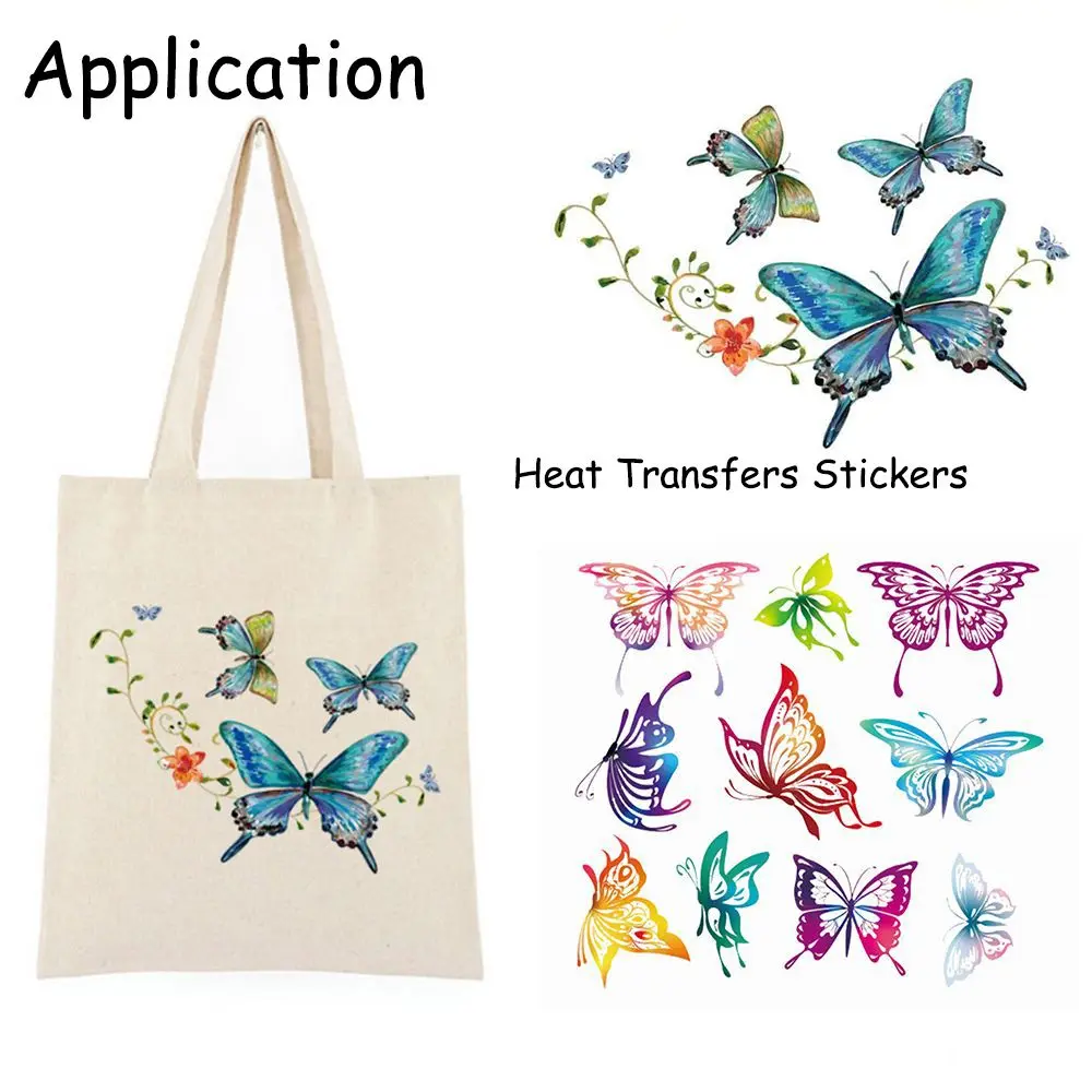 Flower Butterfly Patch Iron On Appliques T-shirt Dresses A-level Washable Heat Transfer Stickers Clothes DIY Printing | Дом и сад
