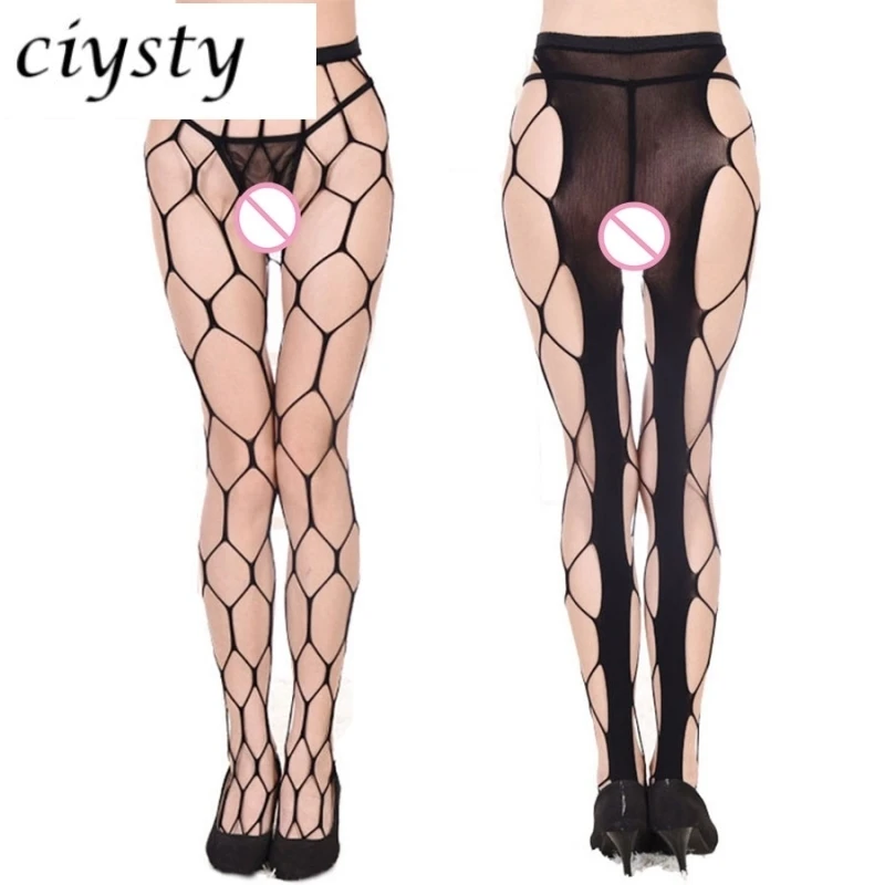 Ciysty 2018 Мода сжатия сексуальные Для женщин большая сетка чулок ажурные Чистая Pattern