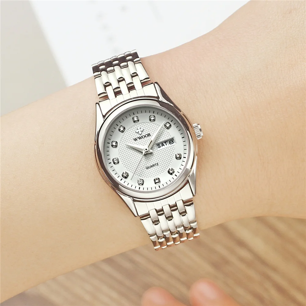 WWOOR женские часы брендовые Роскошные водонепроницаемые спортивные браслет