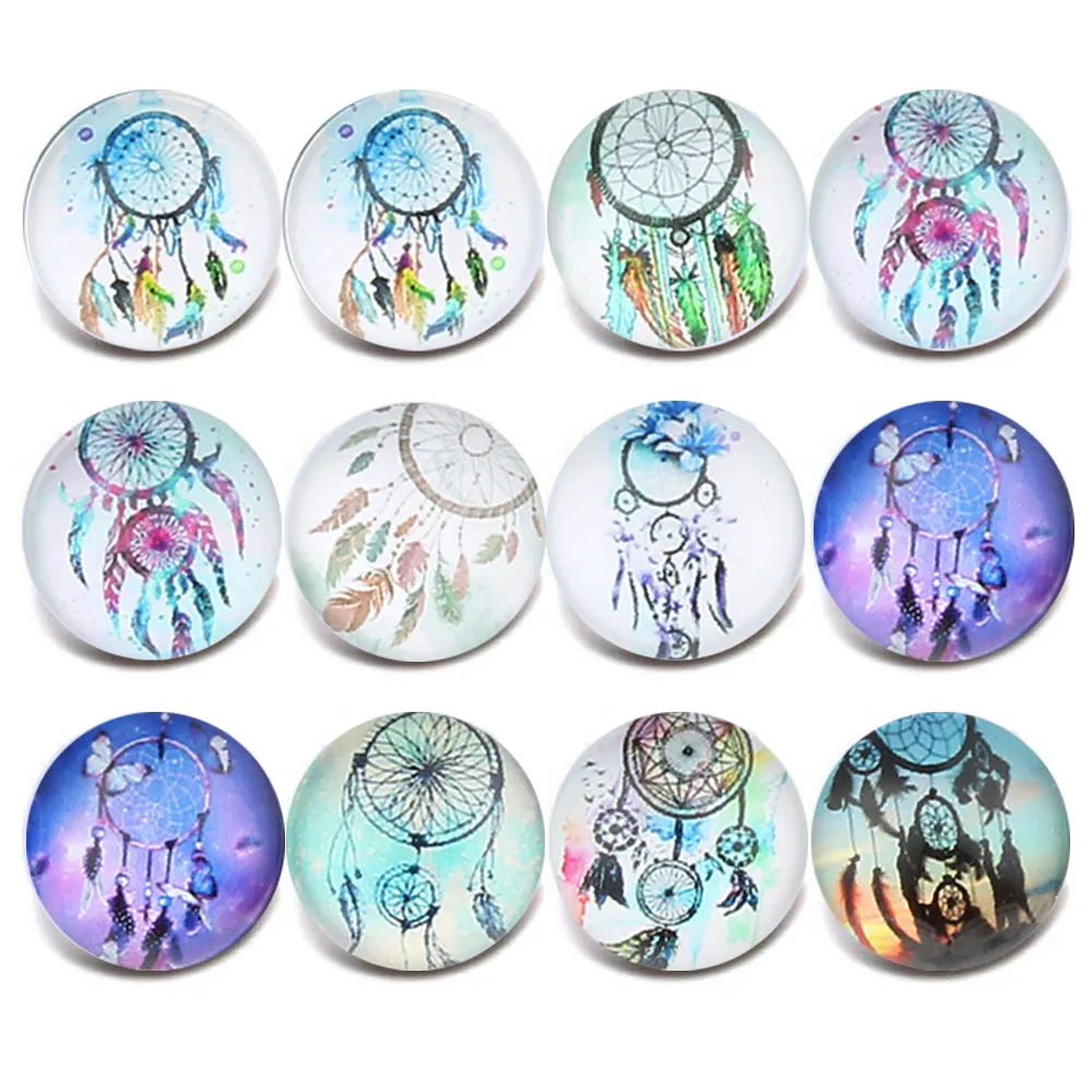 10 шт./лот разные ветряные колокольчики узор 18 мм стеклянные кнопки ювелирные