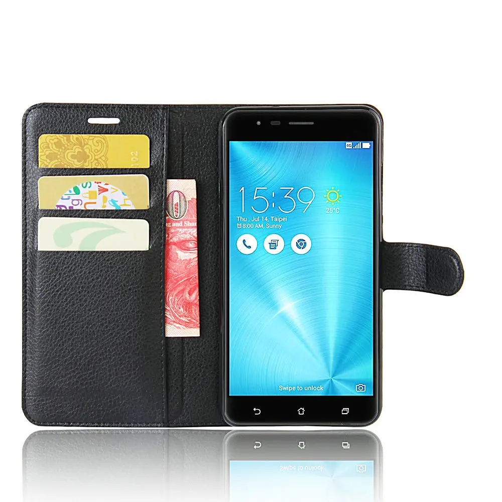 Чехол для Asus Zenfone 3 Zoom ZE553KL кожаный чехол бумажник с откидной крышкой и отделениями