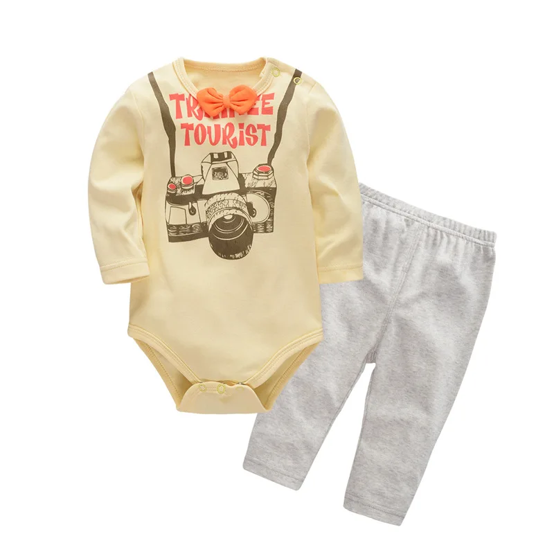 2 шт./компл. комбинезон с длинным рукавом для новорожденных и мальчиков |