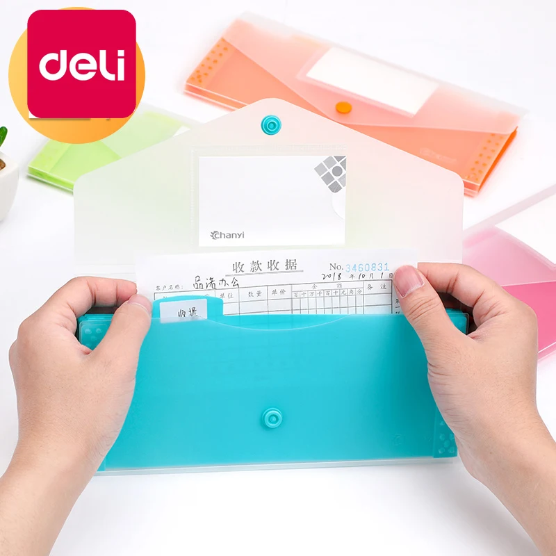 Deli 2 шт. A5 папка для файлов сумка органа расширяемые документы A6 кнопка хранения 4