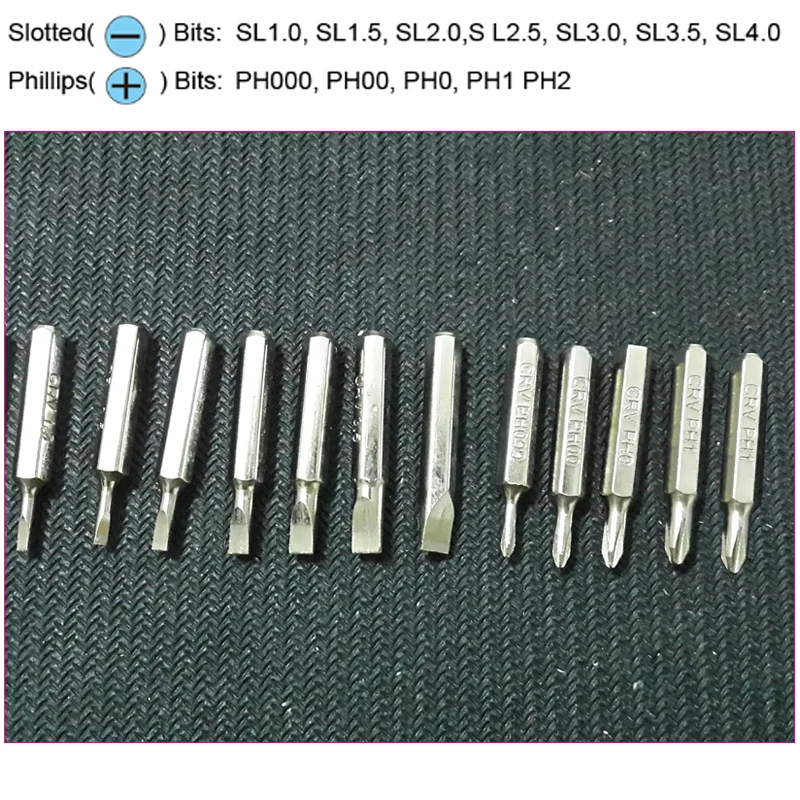 

New CR-V Precision Screwdriver Bit Set Includes PH000,PH00,PH0,PH1,PH2,SL1.0,SL1.5,SL2.0,SL2.5,SL3.0,SL3.5,SL4.0, 12pcs/lot