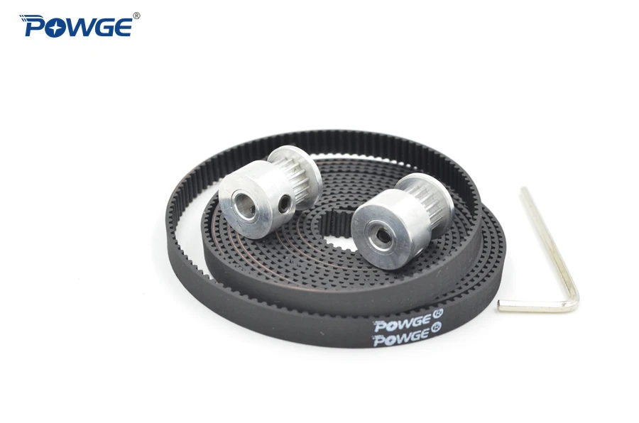 

POWGE 2pcs 16 teeth GT2 Timinmg Pulley Bore 5mm + 2Meters GT2 Open Belt width 6mm 2GT Linear Motion Small backlash (16Teeth)
