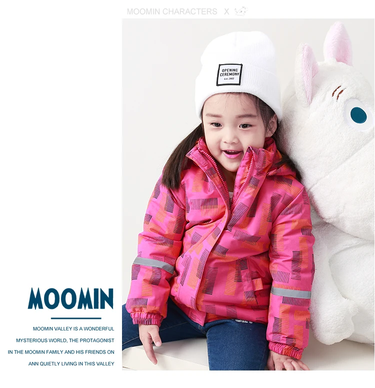 Moomin/ г.; Водонепроницаемая детская зимняя куртка; теплый синий зимний комбинезон на молнии с капюшоном для активного отдыха; куртка для мальчиков; зимняя хлопковая куртка «Оксфорд»