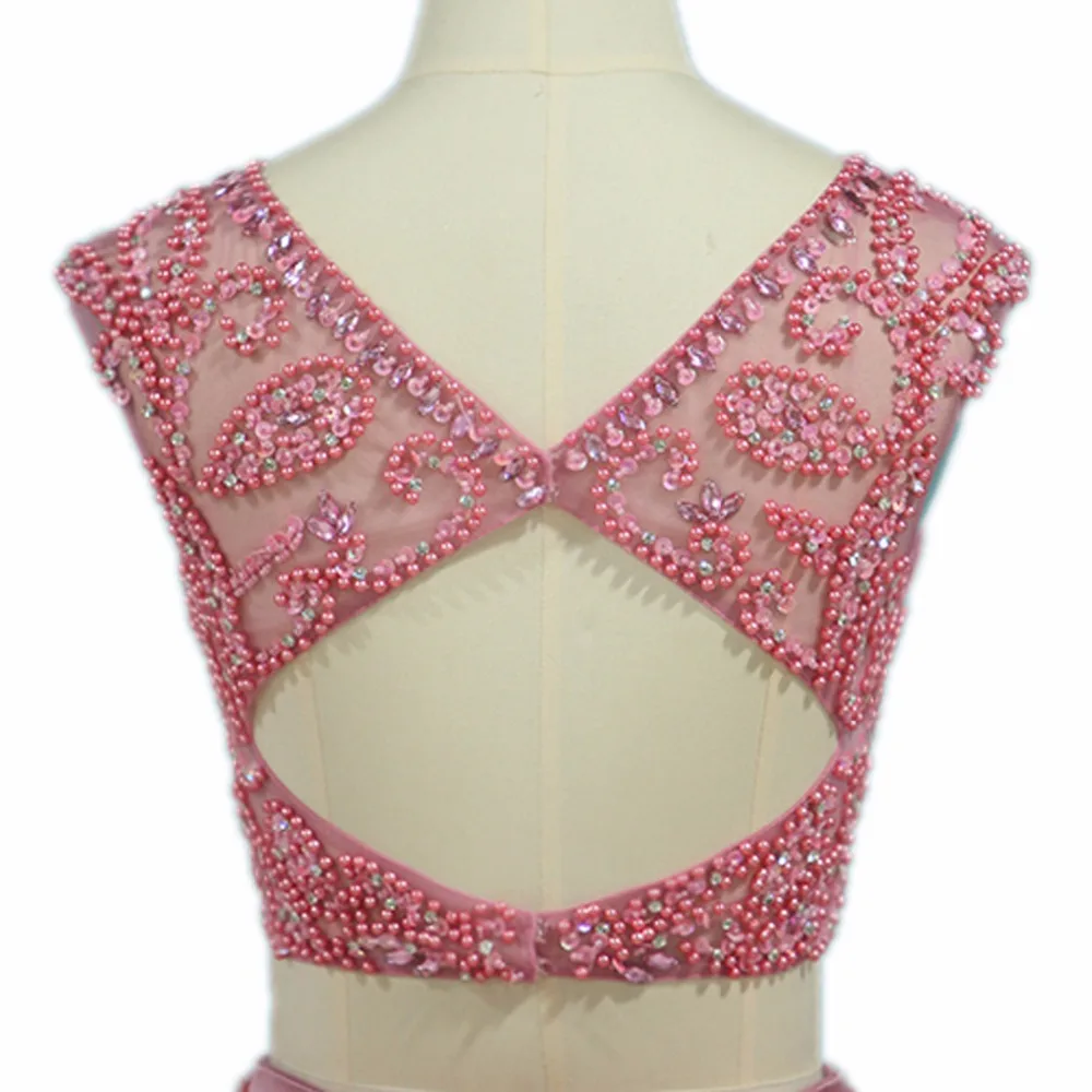 Женское вечернее платье трапеция раздельное из двух частей расшитое бисером для