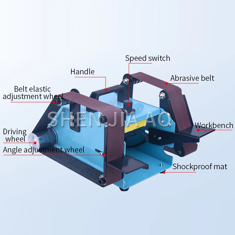 1 шт. небольшой настольный двухосевой ленточный станок с двойной головкой 220 В