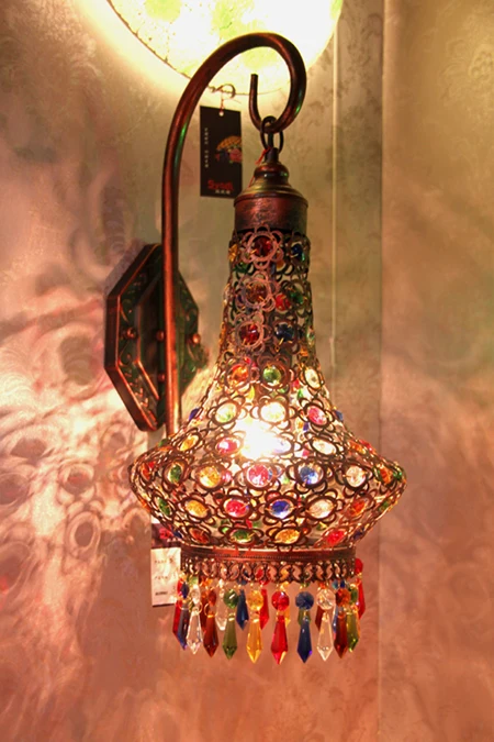 Ретро богемная Европейская средиземноморская настенная лампа Led Хрустальная