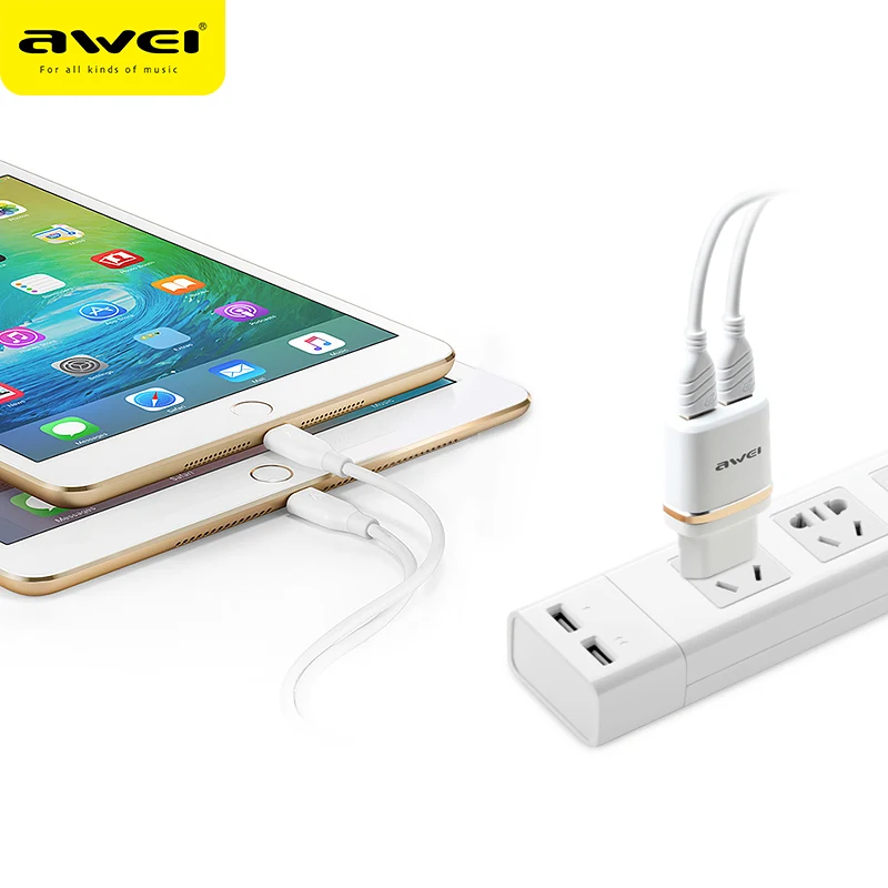 Awei C-930, двойной USB, универсальный AC110-240V для быстрой зарядки, для iphone 7, 8, huawei, разъем для телефона, быстрая зарядка, зарядное устройство для samsung S8, S9