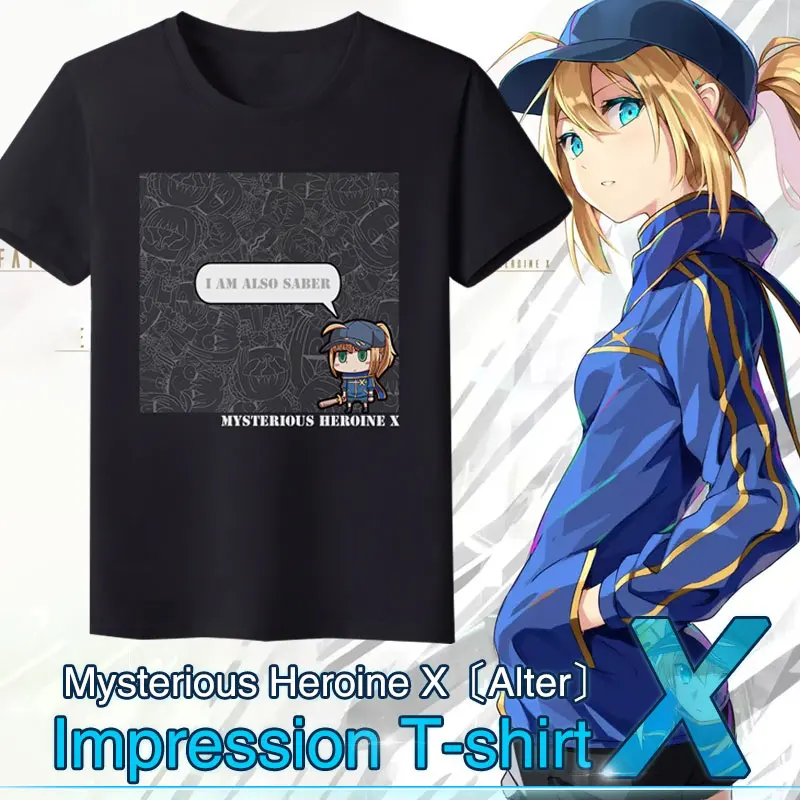 Аниме JK Fate Grand Order FGO, таинственная героиня X Alter, косплей, футболка, Топы, футболка, короткий рукав, женская, Мужская футболка