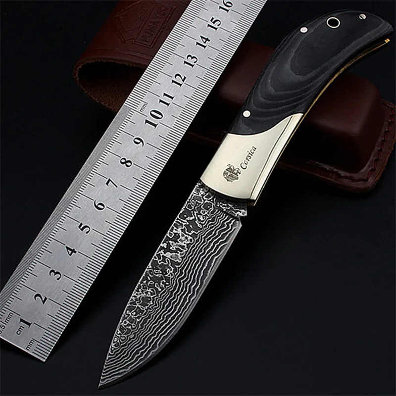 

2021 New Hot Sale High Quality Damascus Outdoor Tactical Folding Knife Self-defense Camping Survival Pocket Fruit Small Knives