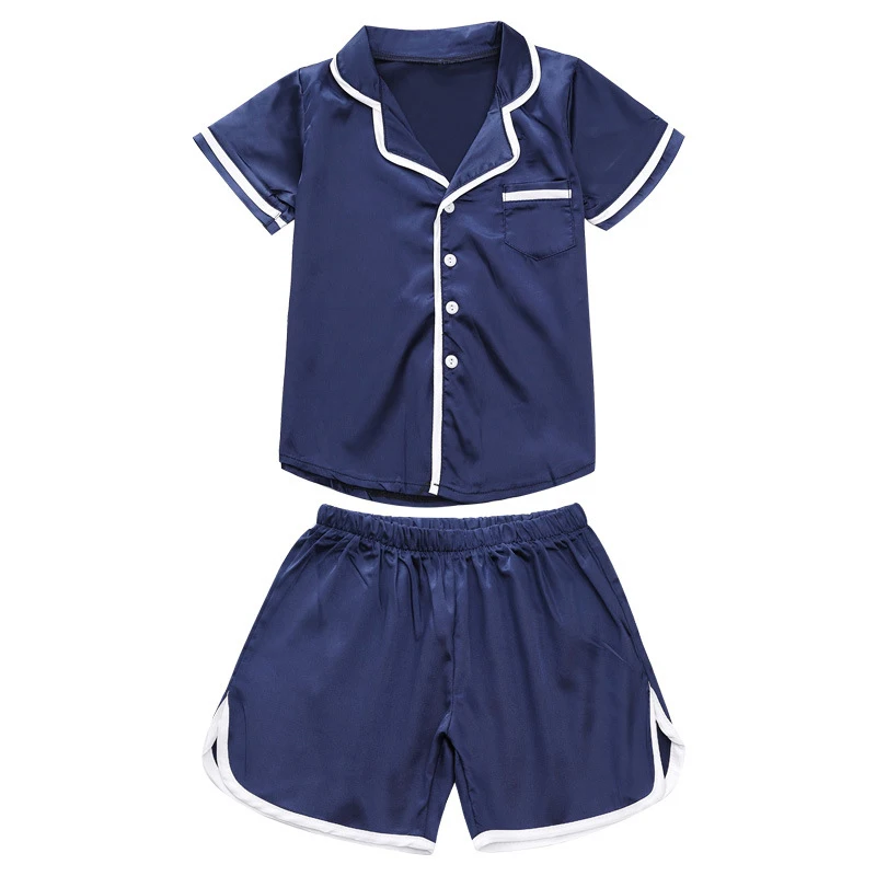 Пижамы для больших девочек летняя одежда сна 2018 детская пижама с короткими