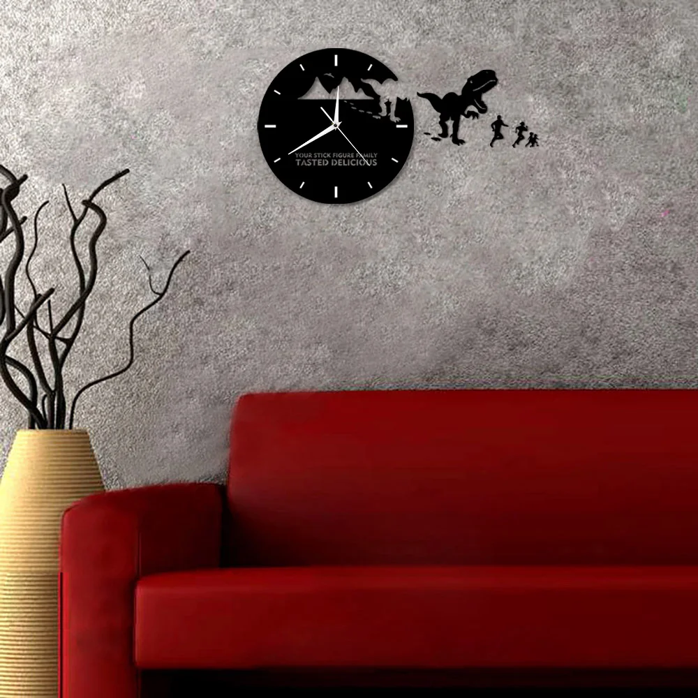 Настенные часы с динозаврами изображение семьи едящая палочка T Rex Your Stick вкусные