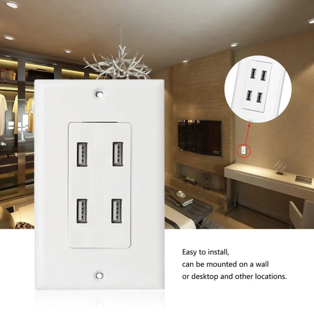 Новинка 2018 настенная розетка USB US Plug 4.8A панель питания переменного тока два