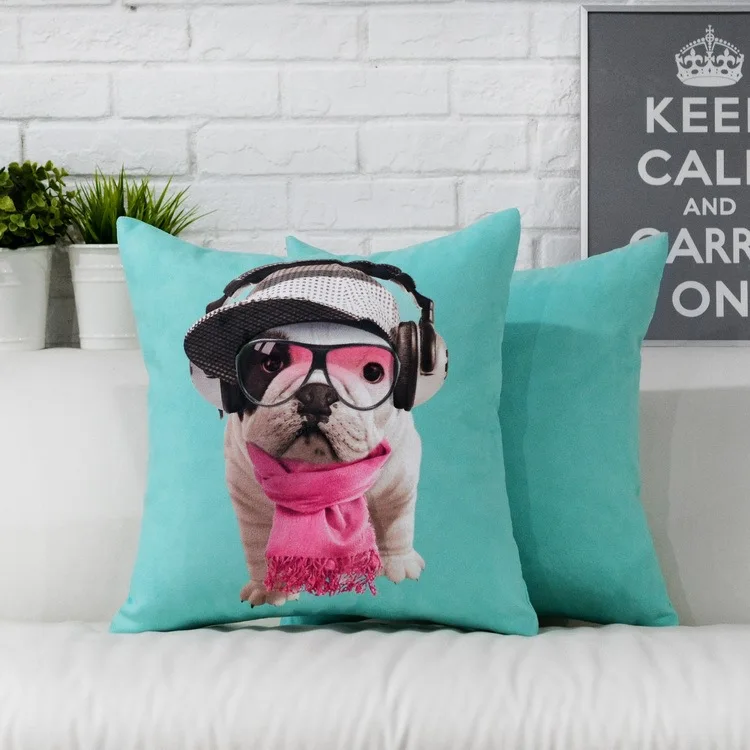 Забавная английская бульдог милая подушка для собаки наволочки офиса дома